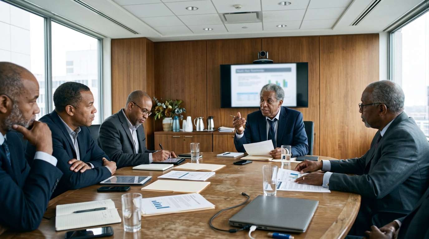 Marathon Energies leadership team in a boardroom meeting